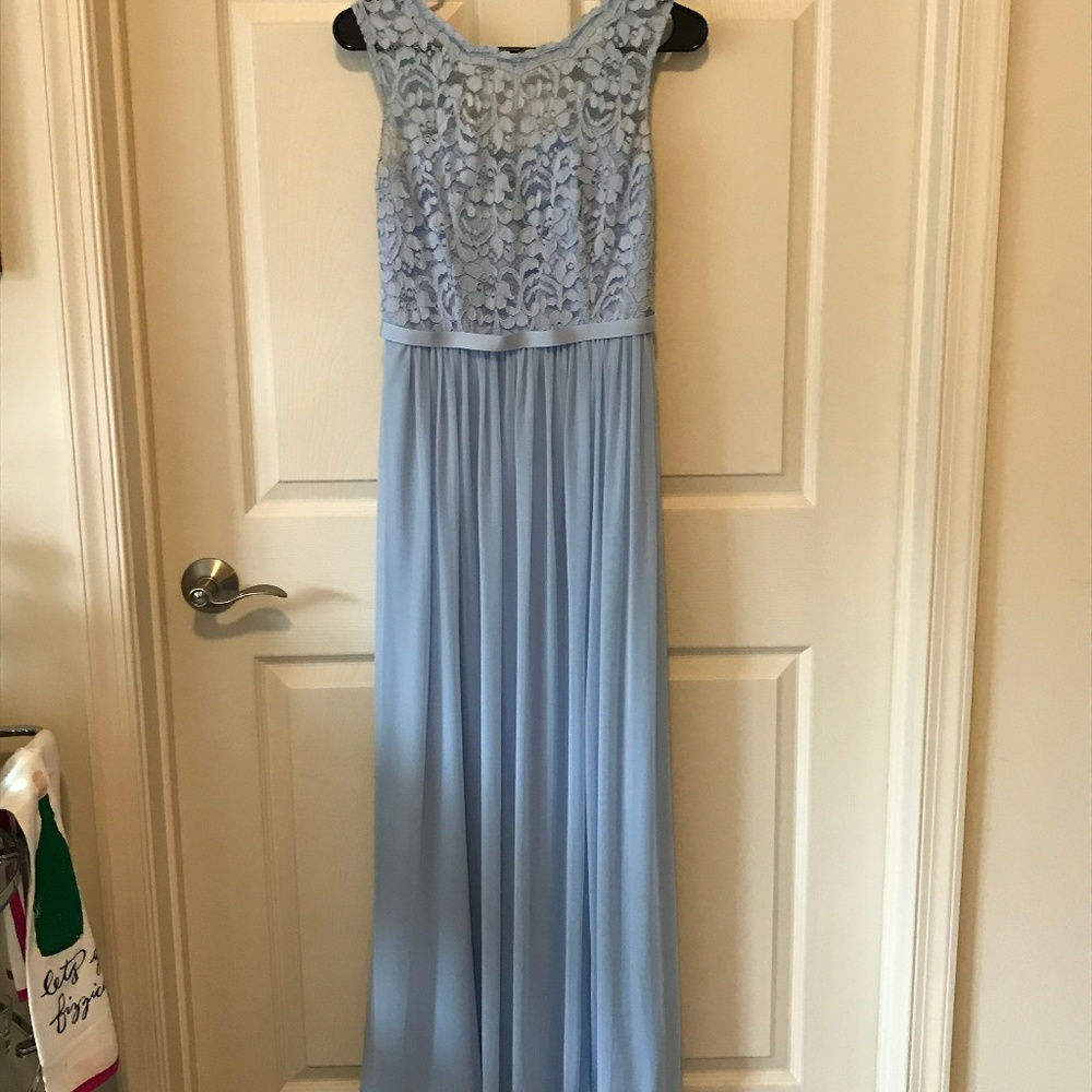 David's Bridal - Ice Blue Bridesmaid Dress